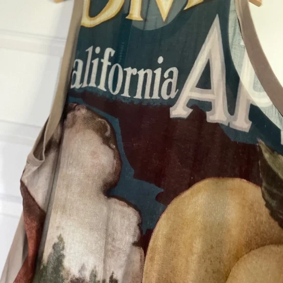 RARE Stunning NWT Rundholz Sleeveless Dress w/Vintage Cali Ad Graphics~ One Size - Picture 7 of 11